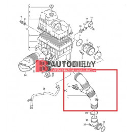 VW TRANSPORTER T5/ MULTIVAN 4/03- Trubka prívodu sacie/zberné Turbo /2,5TDi/ Originál diel